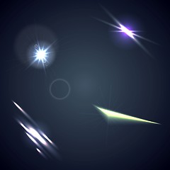 Image showing Bright lens flares and glow elements background