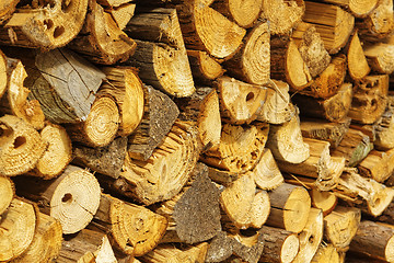 Image showing natural wooden logs 