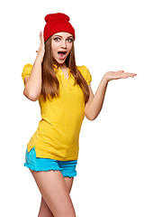 Image showing Surprised teen funky girl 