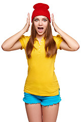 Image showing Surprised teen funky girl 
