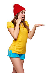 Image showing Surprised teen funky girl 