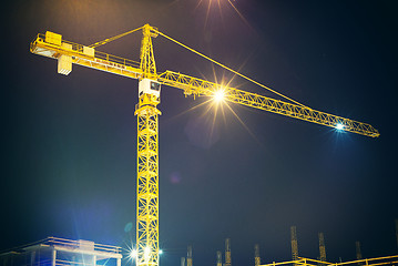 Image showing crane and illumination at night