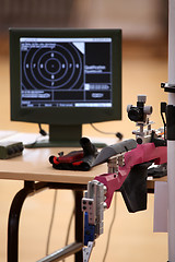 Image showing air rifle and 10m target monitor 