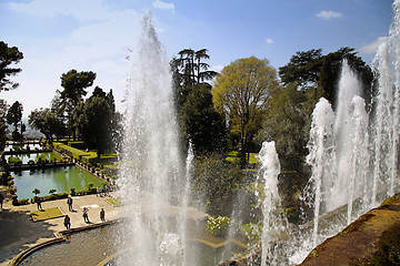 Image showing TIVOLI, ITALY - APRIL 10, 2015: Tourists visiting Fountain of Ne