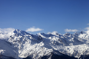 Image showing Winter mountains at nice sunny day. Caucasus Mountains.