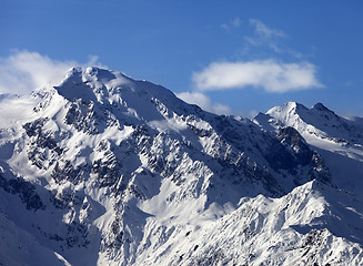 Image showing Snowy mountains at nice sunny day