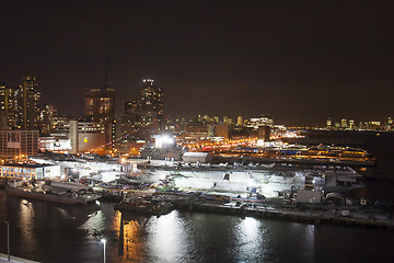 Image showing Intrepid museum at night