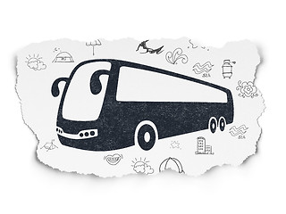 Image showing Travel concept: Bus on Torn Paper background