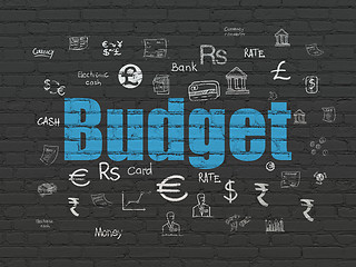 Image showing Currency concept: Budget on wall background