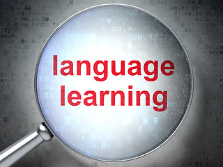 Image showing Learning concept: Language Learning with optical glass