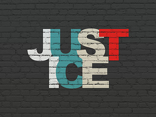 Image showing Law concept: Justice on wall background