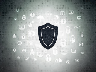 Image showing Safety concept: Shield on Digital Paper background