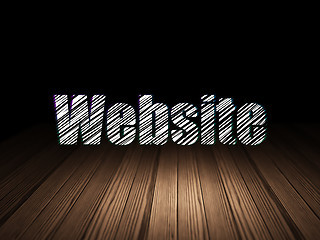 Image showing Web development concept: Website in grunge dark room