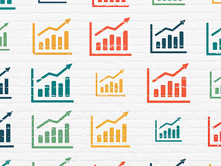 Image showing News concept: Growth Graph icons on wall background