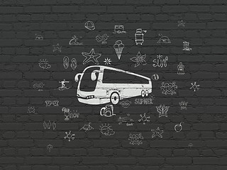 Image showing Vacation concept: Bus on wall background