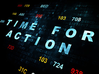 Image showing Time concept: Time for Action on Digital background