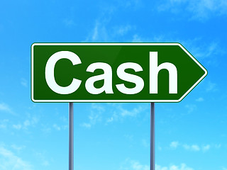 Image showing Banking concept: Cash on road sign background