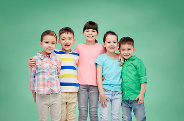 Image showing happy smiling little children hugging