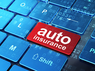 Image showing Insurance concept: Auto Insurance on computer keyboard background