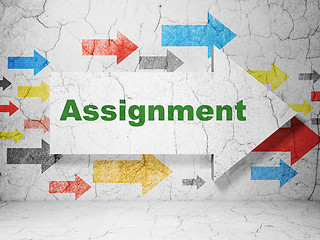 Image showing Law concept: arrow with Assignment on grunge wall background