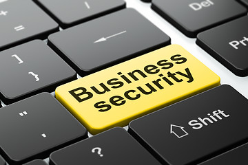 Image showing Safety concept: Business Security on computer keyboard background