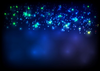 Image showing Dark blue sparkling bokeh background