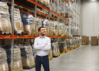 Image showing happy man at warehouse