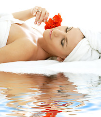 Image showing spa relaxation on white sand #2