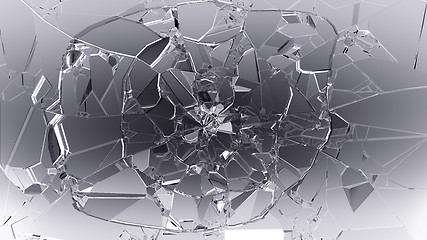 Image showing Splitted or cracked glass on white