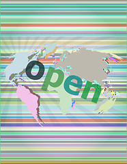 Image showing Security concept: open word on digital screen vector illustration