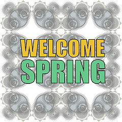 Image showing Welcome Spring Holiday Card. Welcome Spring Vector. Love background. Spring Holiday Graphic. Welcome Spring Art. Spring Holiday Drawing