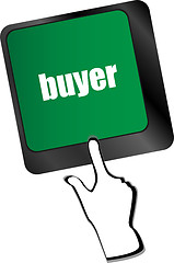 Image showing buyer button on keyboard key - business concept