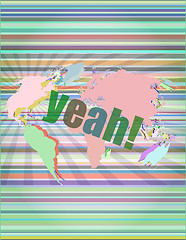 Image showing business concept: word yeah on digital screen vector illustration