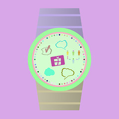 Image showing Vector Popular Smart Watch Icons