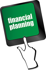 Image showing keyboard key with financial planning button