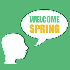 Image showing Welcome Spring Holiday Card. Welcome Spring Vector. Welcome Spring background. Spring Holiday Graphic. Welcome Spring Art. Spring Holiday Drawing