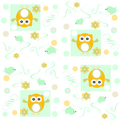 Image showing Seamless owls vector pattern vector background