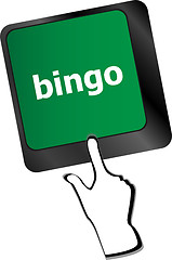 Image showing bingo button on computer keyboard keys