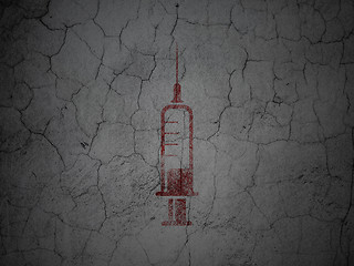 Image showing Healthcare concept: Syringe on grunge wall background