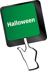 Image showing Halloween key on computer keyboard keys isolated