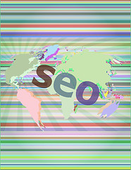 Image showing The word seo on digital screen, it concept vector illustration