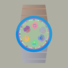 Image showing Smart watch with apps icons