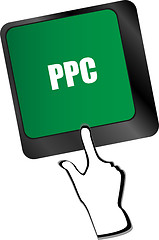 Image showing PPC (Pay Per Click) Concept. Button on Modern Computer Keyboard