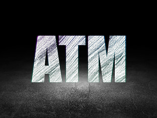 Image showing Banking concept: ATM in grunge dark room