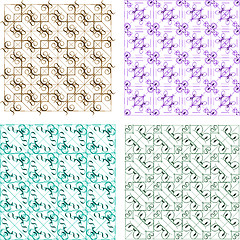 Image showing Retro background set with abstract design elements vector background