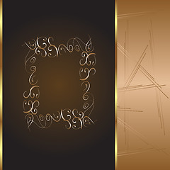 Image showing frame and border with gold pattern. vector illustration