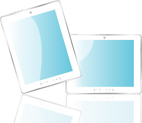 Image showing Vector two tablets pc with white frame