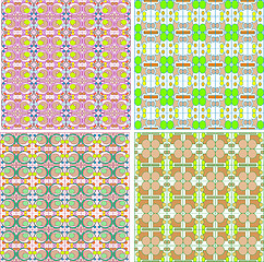 Image showing Seamless geometric abstract pattern set for fabric and furniture vector illustration