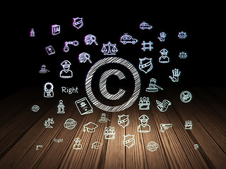 Image showing Law concept: Copyright in grunge dark room