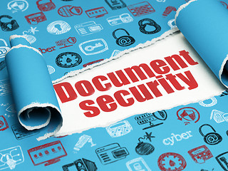 Image showing Security concept: red text Document Security under the piece of  torn paper